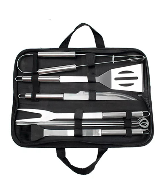 Kit de churrasco inox 9 peças
