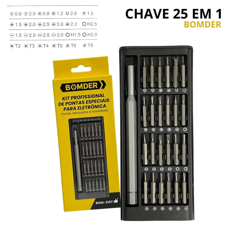 Jogo de chaves de precisão para eletrônica 24 peças