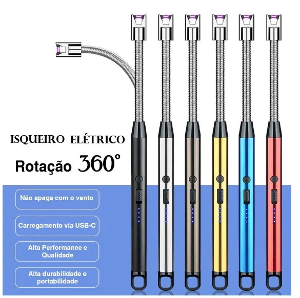 Acendedor de fogo elétrico recarregável USB - Isqueiro elétrico
