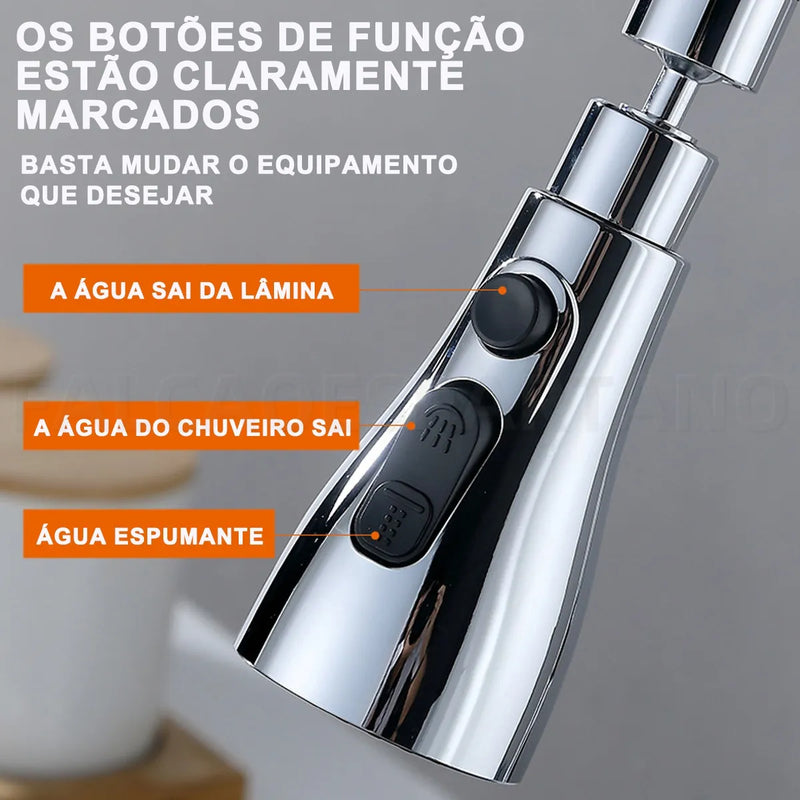 Extensor giratório de torneira de cozinha 360